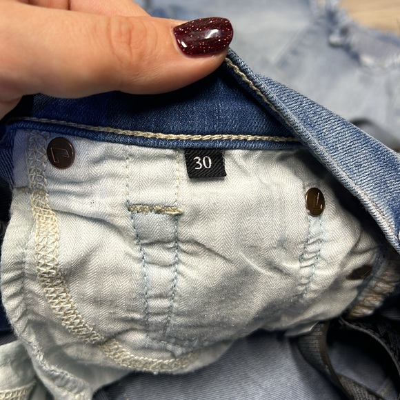 7 for All mankind blue denim straight leg crop jeans size 30 - Picture 6 of 10